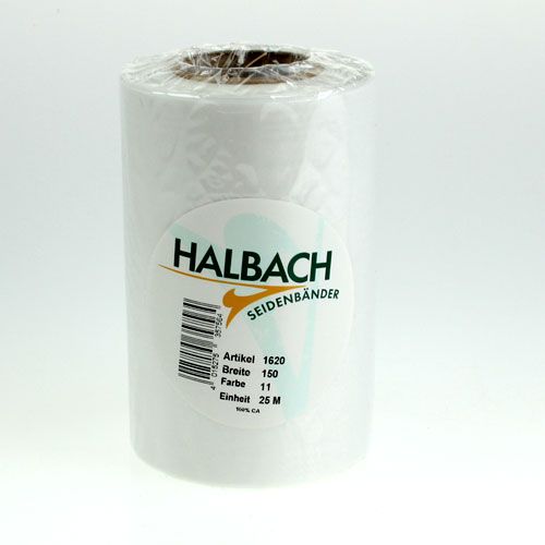 Floristik24 Koszorú szalag fehér 150mm 25m