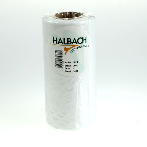 tételeket Fehér koszorúszalag, 200 mm széles, 25 m-es tekercs, gyászszalag, masniszalag, díszszalag temetési virágkötészethez és alkalmakra