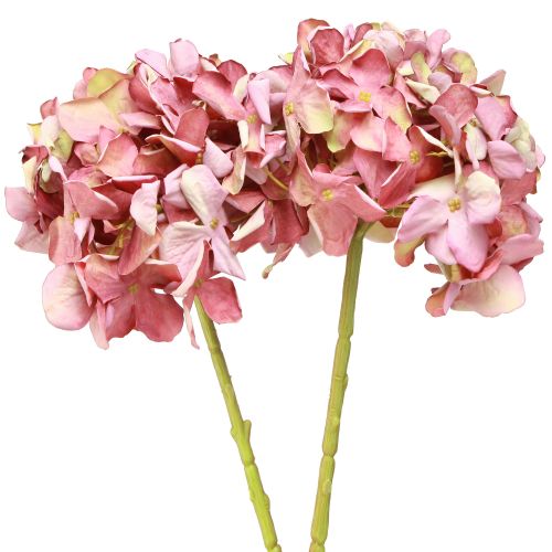 tételeket Mesterséges hortenzia nagy rózsaszín mályva Ø15cm L58cm 2db