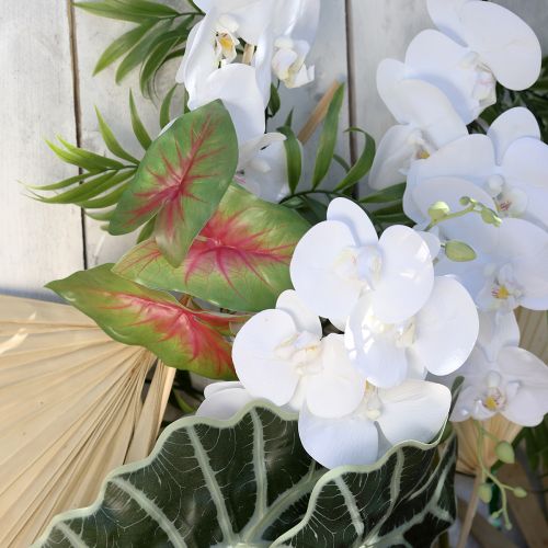 tételeket Mesterséges caladium hatlevelű zöld/rózsaszín műnövény, mint az igazi!