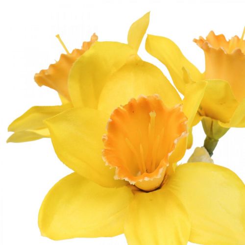 Mesterséges nárcisz selyemvirág sárga nárcisz 40cm 3db