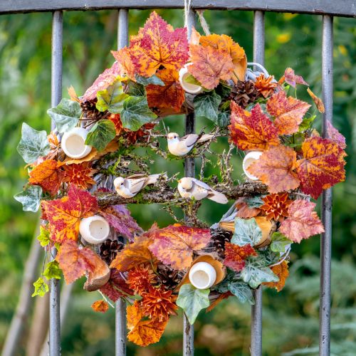 Floristik24 Műszőlő levelek vörös narancssárga függő ágak L95cm