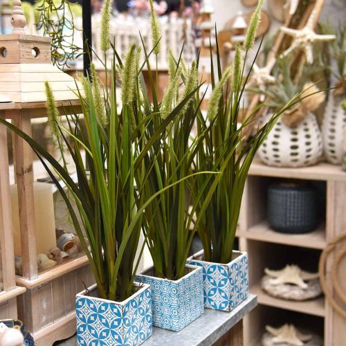 Floristik24 Mesterséges nádfű gyökérlabdás műnövénnyel H63cm