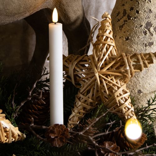 tételeket LED gyertyák fehér kúpos gyertyák viasz meleg fehér 24,5 cm 2 db