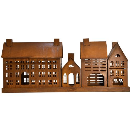 Floristik24 Vintage fém világítóházak rozsda kivitelben – 80x15x35 cm – hangulatos karácsonyi dekoráció