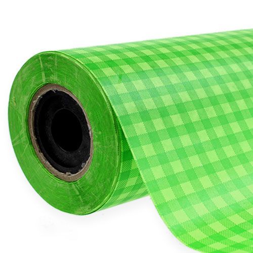 Mandzsetta papír 37,5cm 100m Május zöld kockás