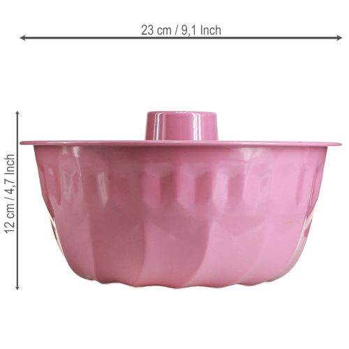 Fém dísztál, sütőforma, Bundt tortaforma, rózsaszín, Ø23cm, M12cm | Floristik24.hu