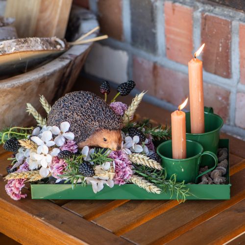 tételeket Fém dísztálca téglalap alakú fémtálca zöld 30×15cm