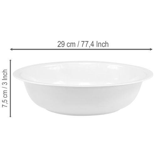 tételeket Fémtál, fehér zománc hatású, Ø29cm, M7.5cm