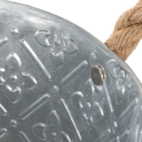 Fém ültetőcserép, virágcserép fülekkel, virágmintás ültető Ø18cm | Floristik24.hu