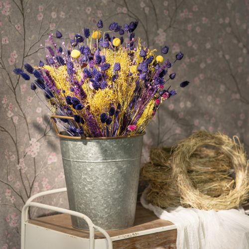 Floristik24 Fém cserép ültetésre, nyeles ültetőgép, ezüst, barna Ø21cm H30,5cm