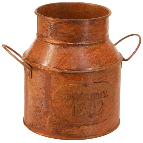 Floristik24 Tejkancsó dekoratív rozsdaültető fém dekoráció Ø13cm H15,5cm