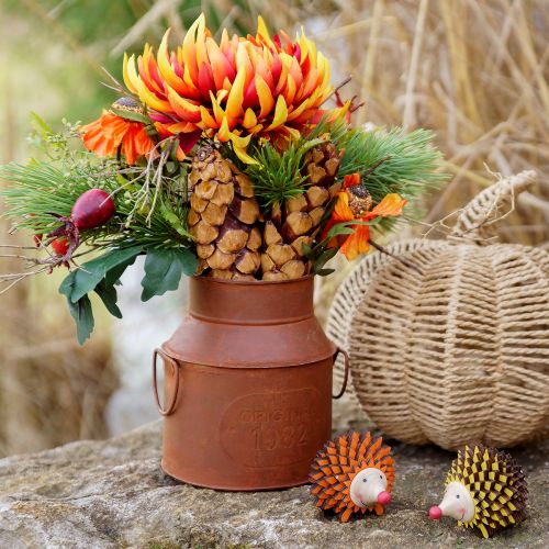 Floristik24 Tejkancsó dekoratív rozsdaültető fém dekoráció Ø13cm H15,5cm