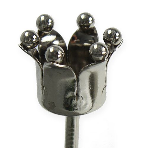 Floristik24 Gyertyatartó korona ezüst 4db