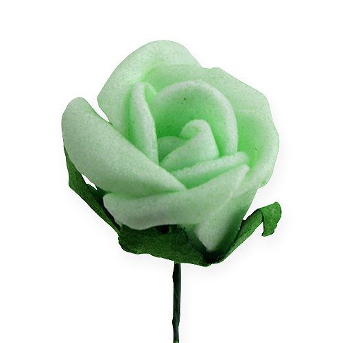 tételeket Mini hab rózsák Ø2,5cm zöld 72db