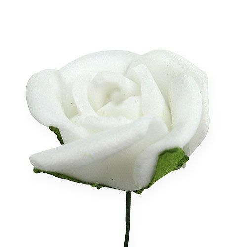 Floristik24 Mini habrózsák Ø 1,5cm fehér 72 db