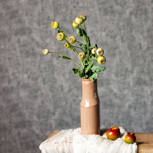 tételeket Műpipacs dekorációs csokor, valósághű virágok lakberendezési kiegészítőkhöz, 61cm, 3 darab