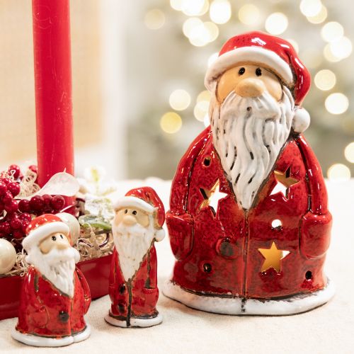 Mikulás díszfigura mécsestartóként csillagokkal, asztaldísz, 15cm | Floristik24.hu