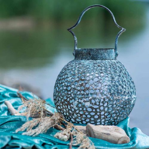 Floristik24 Fém lámpás, lámpás, gyertyatartó antik megjelenés Ø15cm H22cm