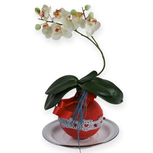 Floristik24 Virágos habgolyók piros 9cm 4db