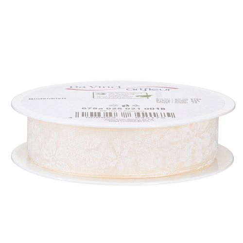 tételeket Organza szalag virág ajándék szalag krém 25mm 18m
