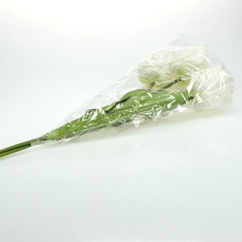 Floristik24 Dekoratív tulipán fehér 73cm 3db