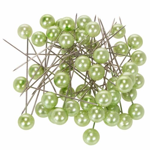 Gyöngyfejű tűk, almazöld, Ø10mm, 60mm vétel | Floristik24.hu