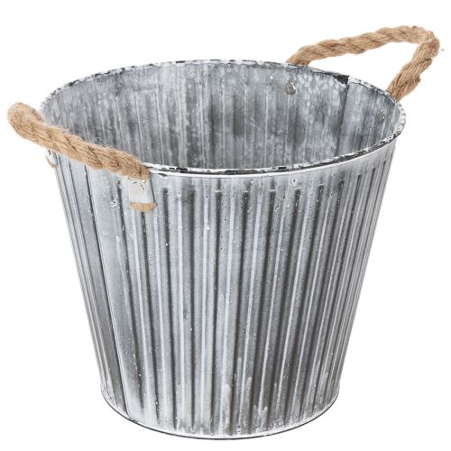 Floristik24 Növénycserép, díszes kaspó fogantyúkkal, fém kaspó ültetéshez Ø25.5cm