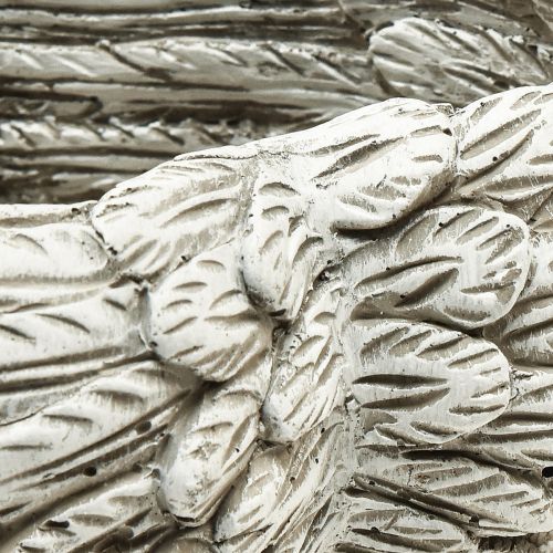 Floristik24 Növényi szívtoll öntött kőszív szürke fehér 13×12×6cm 2db