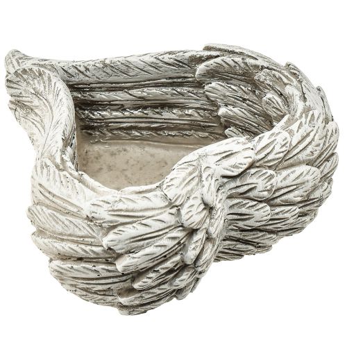Növényi szívtoll öntött kőszív szürke fehér 13×12×6cm 2db | Floristik24.hu