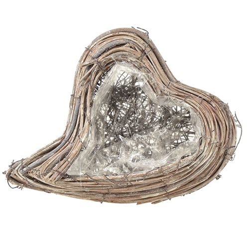 Növény szív alakú rattan szőlő natúr fehér 20cm x 24cm x 6cm vétel | Floristik24.hu