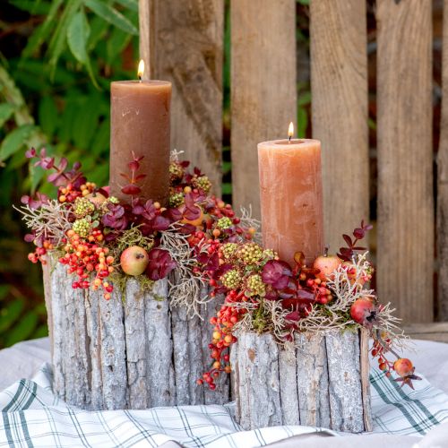 Floristik24 Növénydoboz fa kéreggel natúr fehér 17/24cm 2 db-os készlet