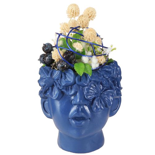 tételeket Növényfej Polirezin Bust Planter Kék 13,5×13×14 cm