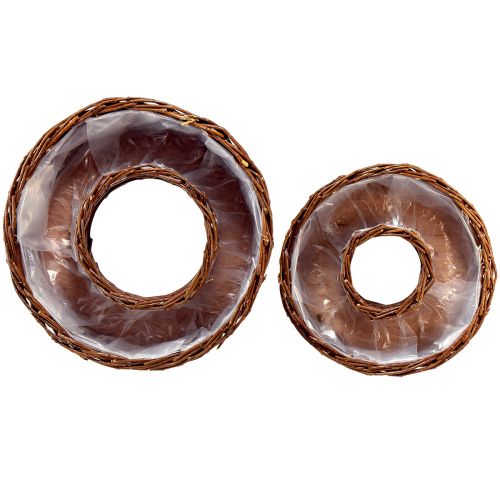 tételeket Fűzfa ültetőgyűrű szett Ø32/25cm, 2 darab, rusztikus natúr díszítéssel