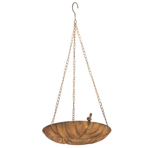 Dekoratív függőtál, kerti dekoráció, rozsdahatású, Ø31cm, H62cm vétel | Floristik24.hu