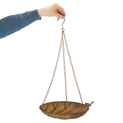 Dekoratív függőtál, kerti dekoráció, rozsdahatású, Ø31cm, H62cm | Floristik24.hu