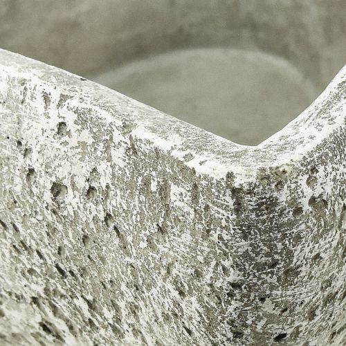 Floristik24 Növényi tál szív sírdísz növény szív szürke fehér 18×19cm H7,5cm