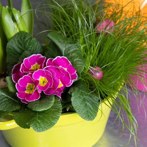 tételeket Lemezből készült virágtartó, tavaszi dekoráció a nappaliba, 25 cm, 3 darabos