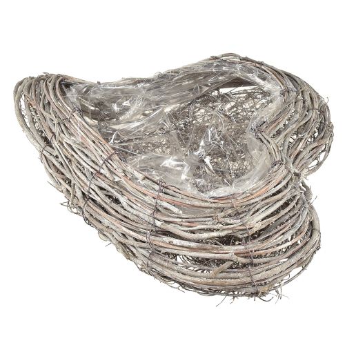 Floristik24 Növénytál rattan ívelt natúr fehér 30x35cm 2db