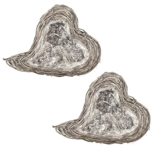 Floristik24 Növénytál rattan ívelt natúr fehér 30x35cm 2db