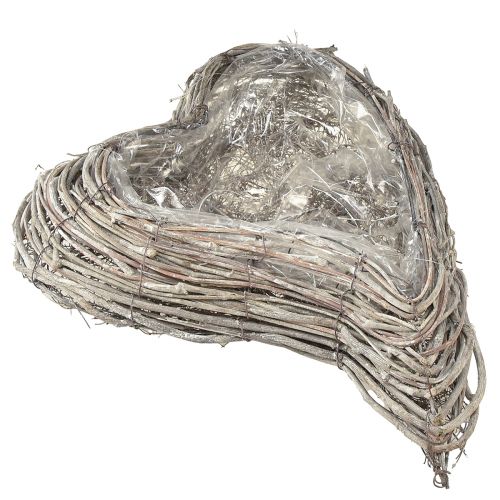 Rattan virágtartó, ívelt, natúr fehér, 30x35cm | Floristik24.hu
