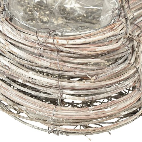 Floristik24 Növényi szív növényi tál rattan szív fehér natúr 28x34cm