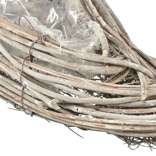 Floristik24 Növényi tál hullámrattan natúr fehér 40x14x6cm 2db