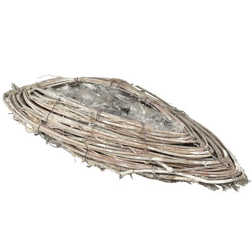 Rattan szőlőből készült virágcserepek, natúr fehér, 40x13cm, 2 darab - Vidéki ház dekorációs növényei