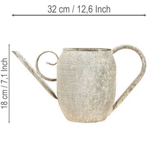 Vintage fém kaspó/öntözőkanna, antik kerti dekoráció, 32x10.5x18cm | Floristik24.hu