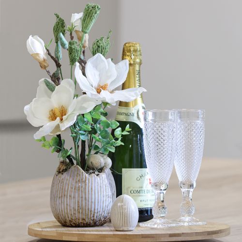 tételeket Cserepes kerámia tojás törött krém barna Ø9,5cm 3 db