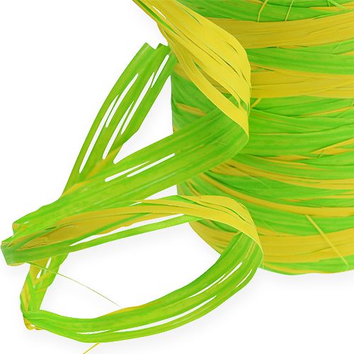tételeket Raffia szalag kétszínű zöld-sárga 200m