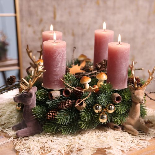 tételeket Ülő szarvas dekoráció szürkearany mintával 15×6×15,5cm 3db