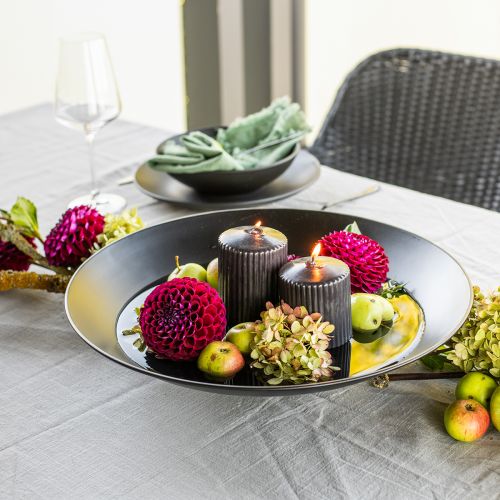 tételeket Fekete oszlopgyertyák, barázdált, 70/90 mm, 4 db-os készlet, dekoráció, adventi, füstmentes