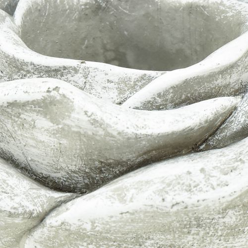 tételeket Rózsasírdísz asztaldísz gyertyatartó szürke fehér Ø14cm H7cm